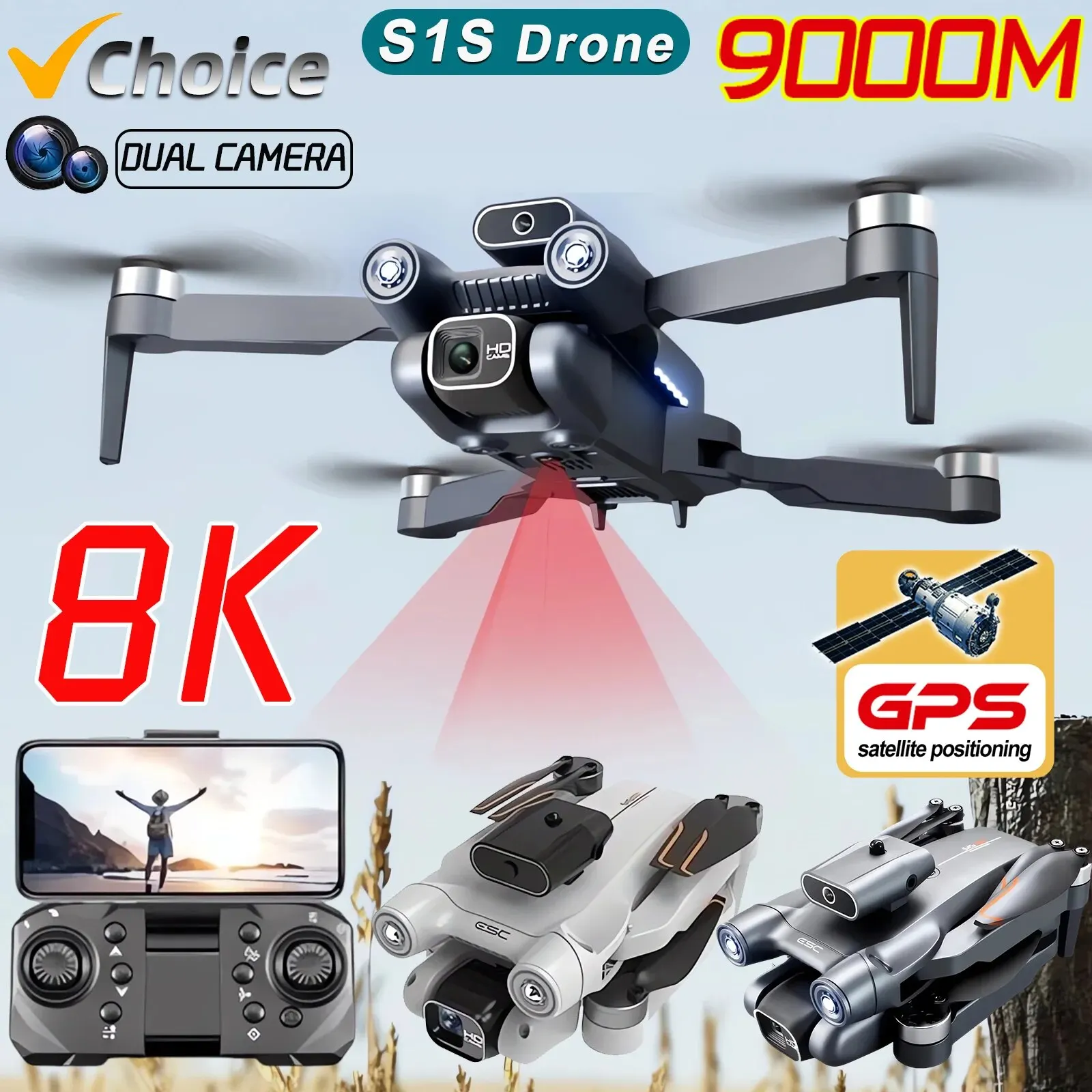 Drone Camera Professional - Profissional Brushless Motor Drone, GPS Drone,